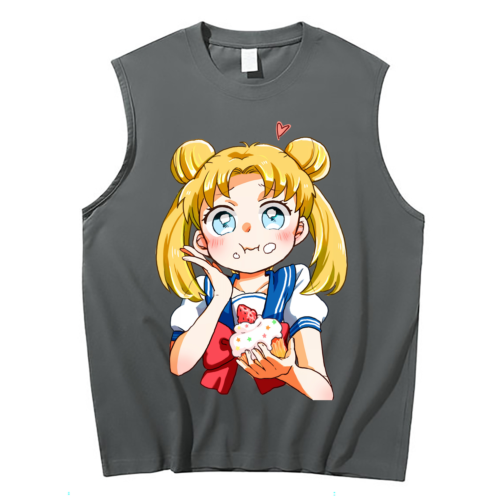 （画像用） 美少女戦士セーラームーン 愛野 美奈子 あいの みなこ Sailor Moon Aino Minako コットン100％タンクトップ（フロントプリント）